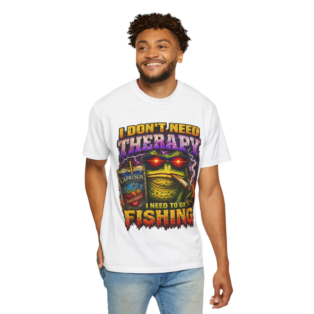 Deep Fried T-Shirt - "I Don’t Need Therapy I Need To Go Fishing"